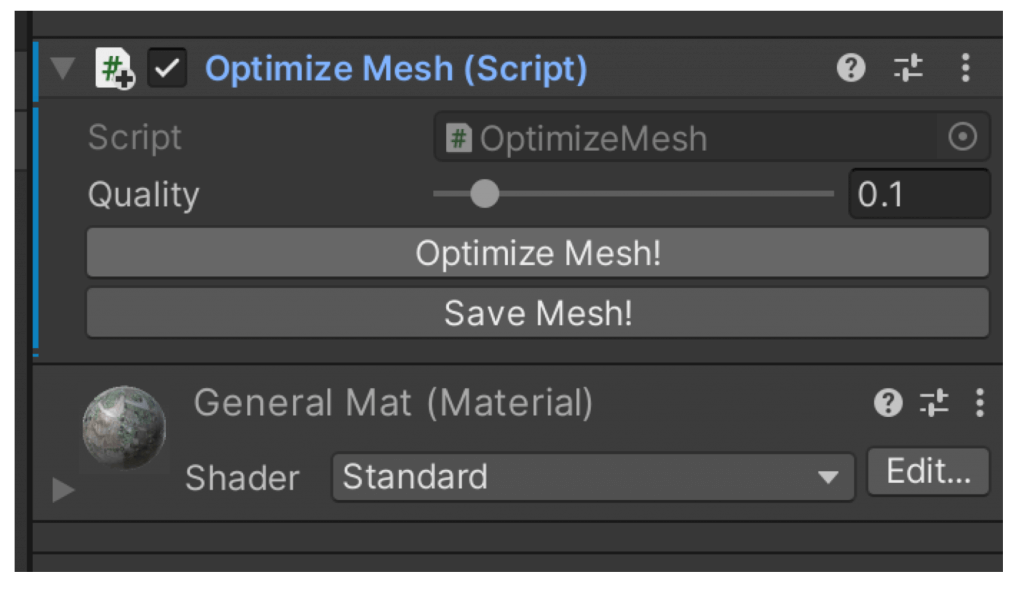 An Optimize Mesh component is added