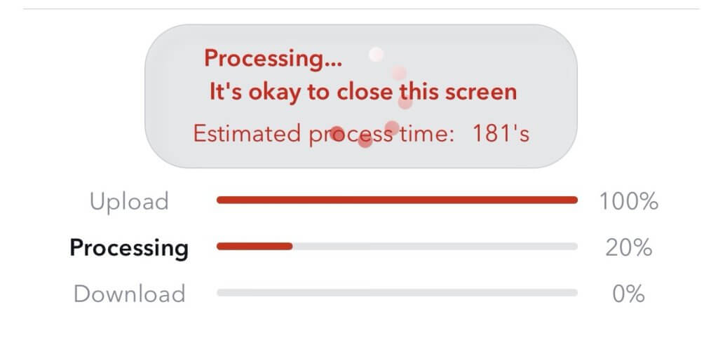 「It's okay to close this screen」と表示されたら画面を閉じられる
