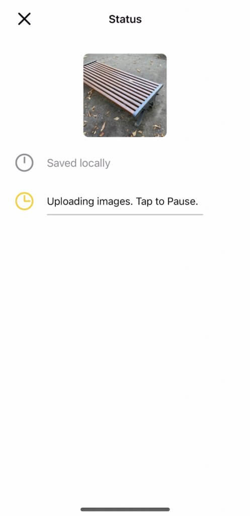 Uploading an image, but it stops when you tap it.