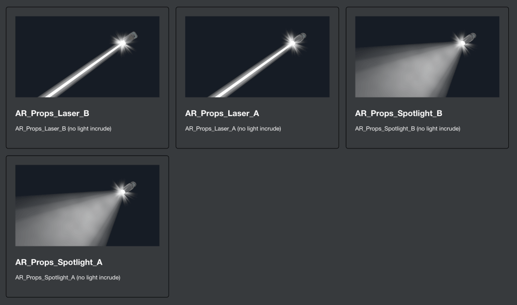 AR Props Spotlight A/B ＆Laser A/B