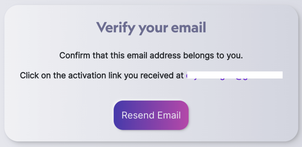メールアドレスの間違い等再送信したい場合は下記のResend Emailをクリック