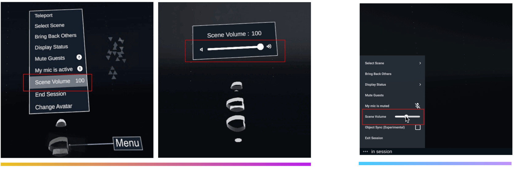 Select Menu > Scene Volume.  Adjust with guater.