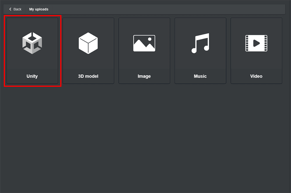 My uploads→Unity