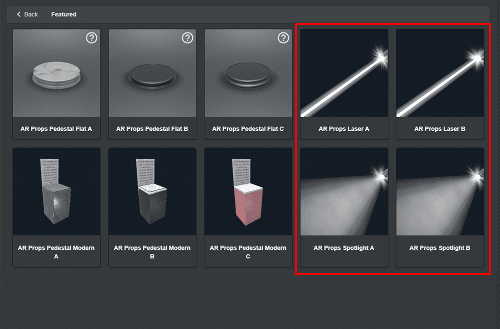 AR Props Spotlight A/B ＆Laser A/B