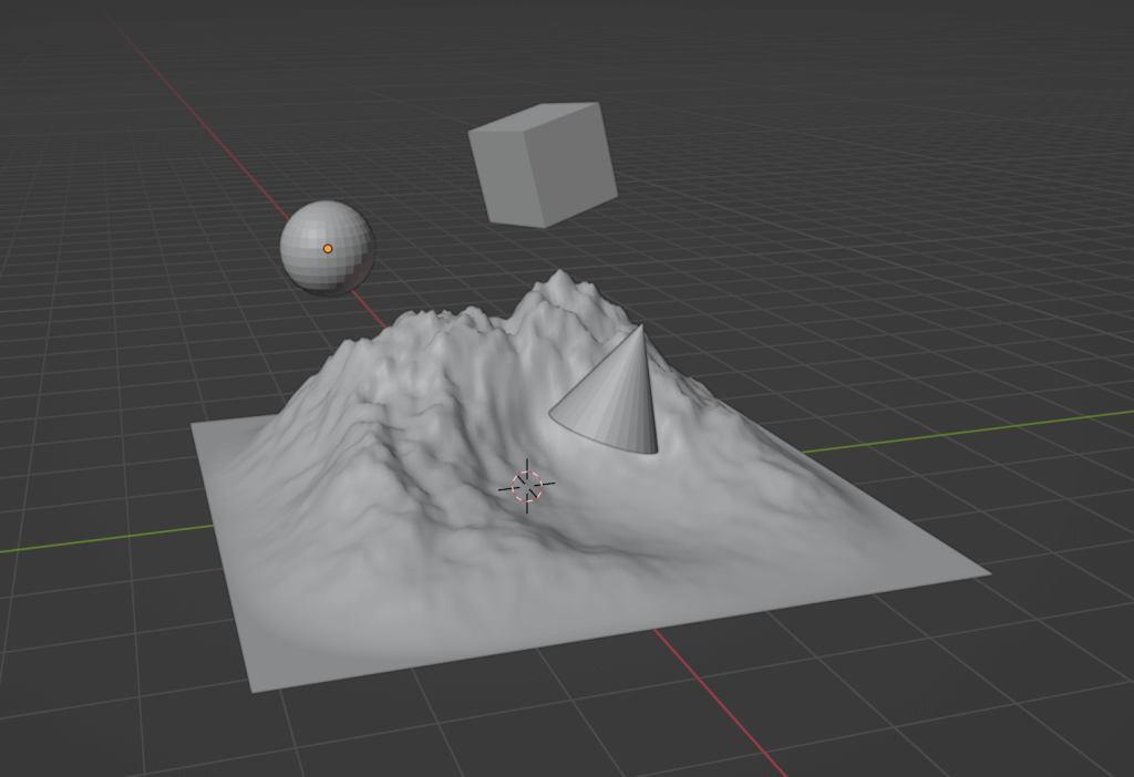 Landscape+UV Sphere+Cube+Cone
