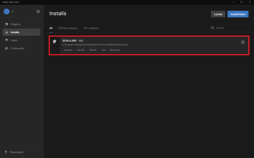 If the version you selected has been added to the Install tab, you are done!