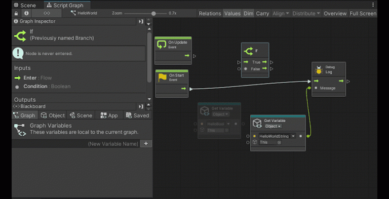 Unity Visual Scripting 入門第2回：If文、キー入力、コルーチンで「Hello World」を表示する方法- STYLY